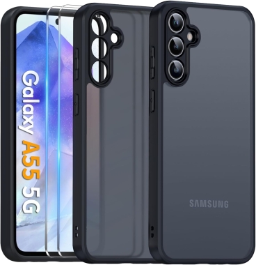 Etui Matte Premium Case SOLID CAMERA do Samsung Galaxy A55 5G + 2x SZKŁO